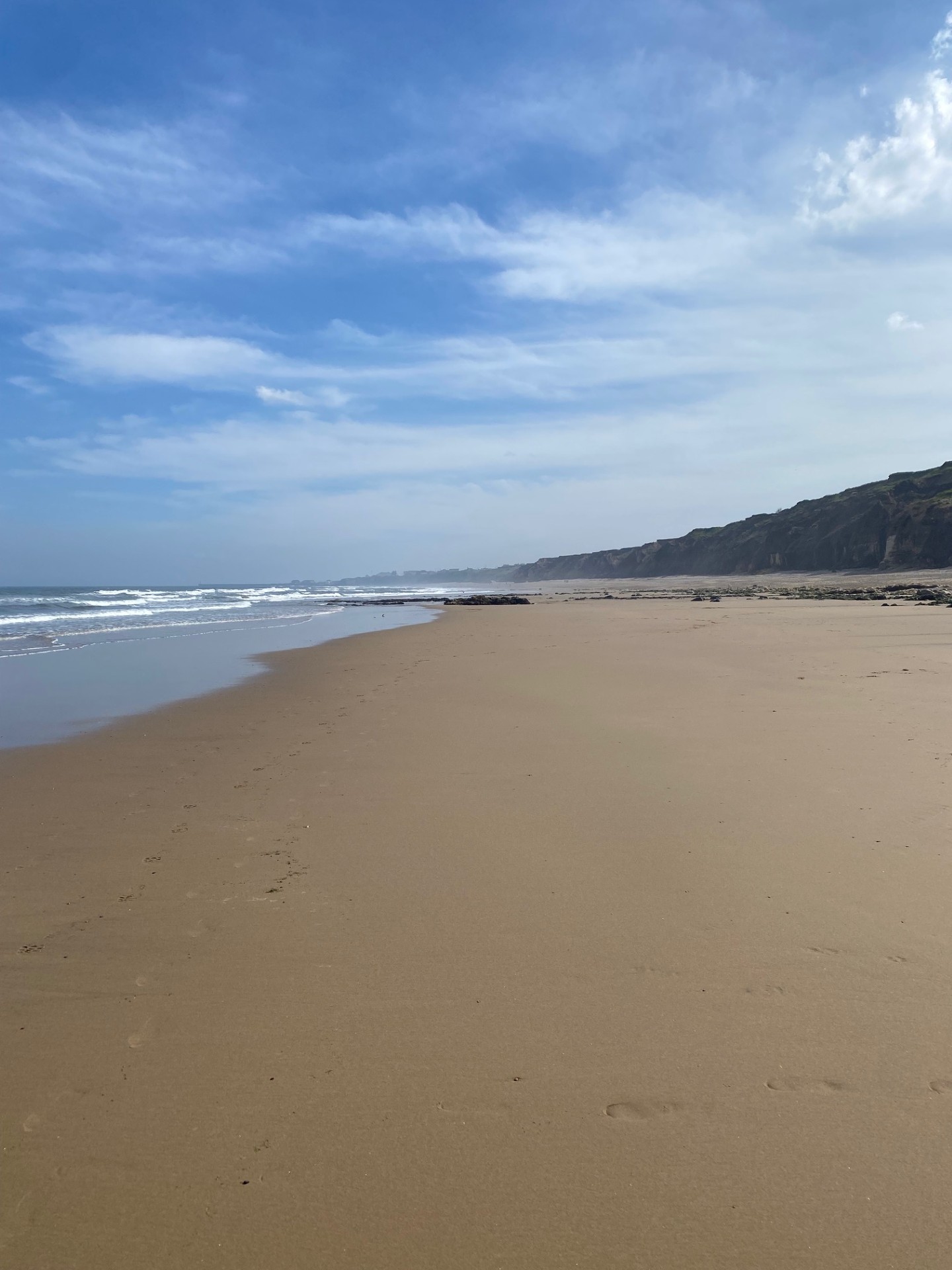 Sandy beach and cliffs at Seaham, County Durham